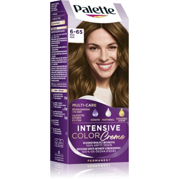 Schwarzkopf Palette Intensive Color Creme tartós hajfesték árnyalat 6-65 (W5) Nougat 1 db Schwarzkopf Palette Intensive Color Creme tartós hajfesték árnyalat 6-65 (W5) Nougat 1 db