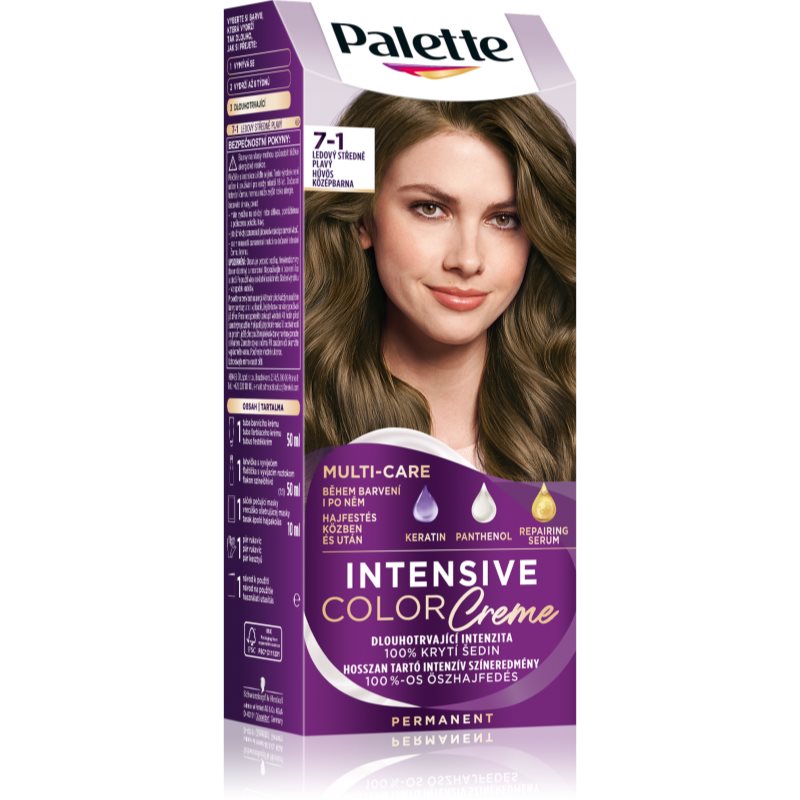 Schwarzkopf Palette Intensive Color Creme tartós hajfesték árnyalat 7-1 Cool Middle Blonde 1 db-Ár