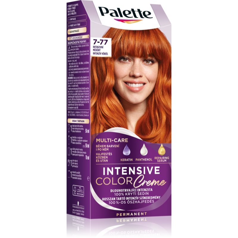 Schwarzkopf Palette Intensive Color Creme tartós hajfesték árnyalat 7-77 Intensive Copper 1 db-Ár