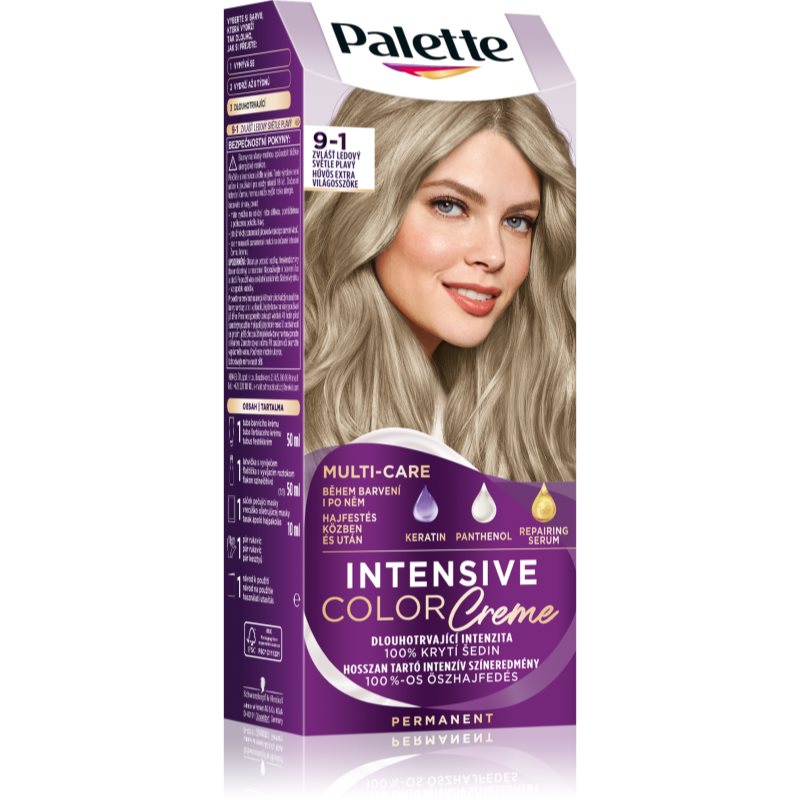 Schwarzkopf Palette Intensive Color Creme tartós hajfesték árnyalat 9-1 Cool Extra Light Blonde 1 db-Ár