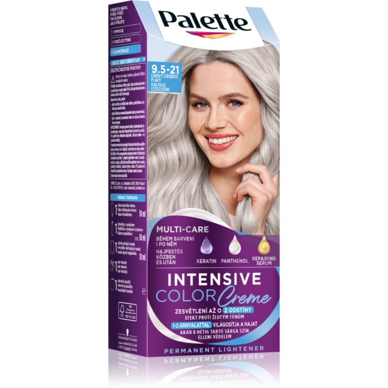 Schwarzkopf Palette Intensive Color Creme tartós hajfesték árnyalat 9.5-21 Luminous Silver Blonde 1 db-Ár