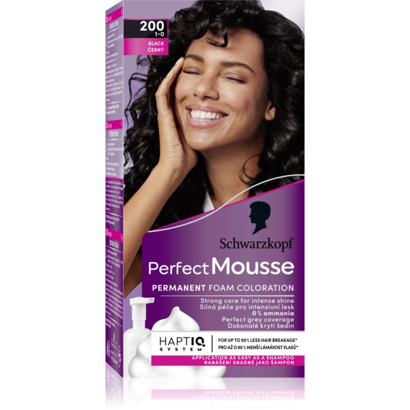 Schwarzkopf Perfect Mousse tartós hajfesték árnyalat 200 Black 1 db-Ár