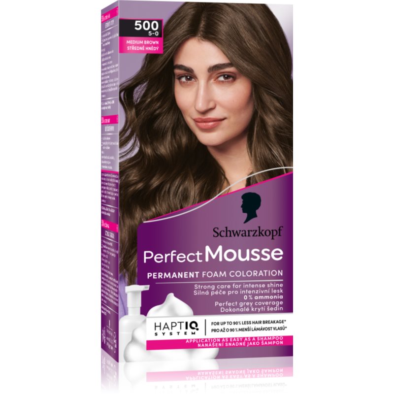 Schwarzkopf Perfect Mousse tartós hajfesték árnyalat 500 Medium brown 1 db-Eredeti