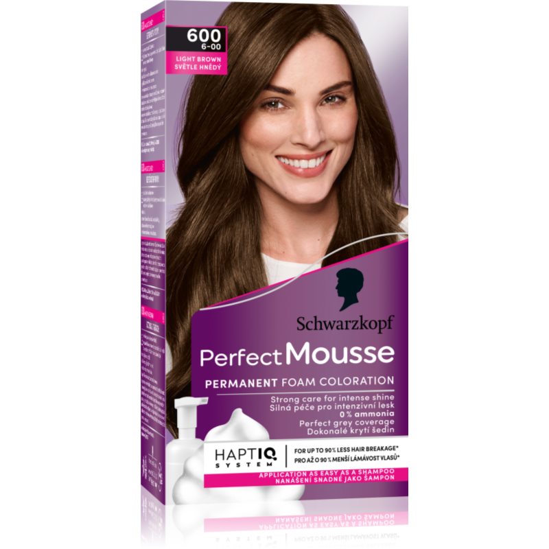 Schwarzkopf Perfect Mousse tartós hajfesték árnyalat 600 Light brown 1 db-Eredeti