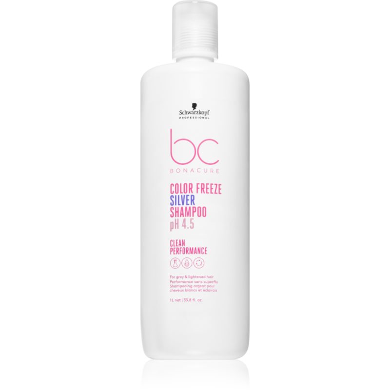 Schwarzkopf Professional BC Bonacure Color Freeze Silver ezüst sampon  a szőke és melírozott hajra 1000 ml-Ár