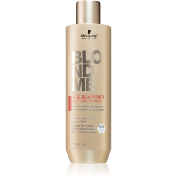 Schwarzkopf Professional Blondme All Blondes Rich tápláló kondícionáló vastag szálú haj 250 ml-Ár