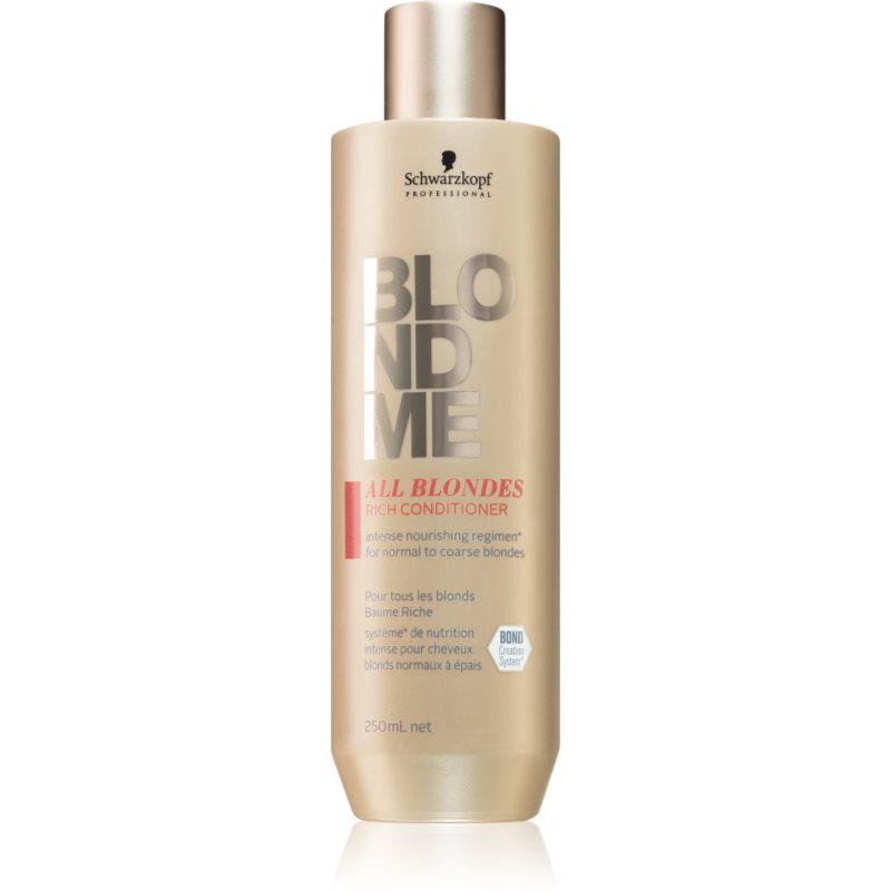 Schwarzkopf Professional Blondme All Blondes Rich tápláló kondícionáló vastag szálú haj 250 ml-Ár