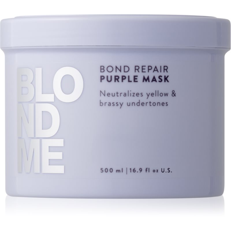 Schwarzkopf Professional Blondme Bond Repair Purple Mask haj maszk semlegesíti a sárgás tónusokat 500 ml