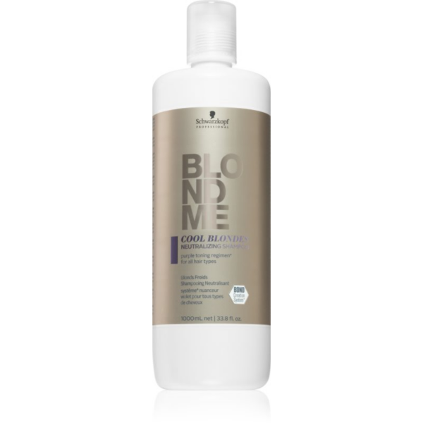 Schwarzkopf Professional Blondme Cool Blondes sampon a sárga tónusok neutralizálására a szőke és melírozott hajra 1000 ml-Ár