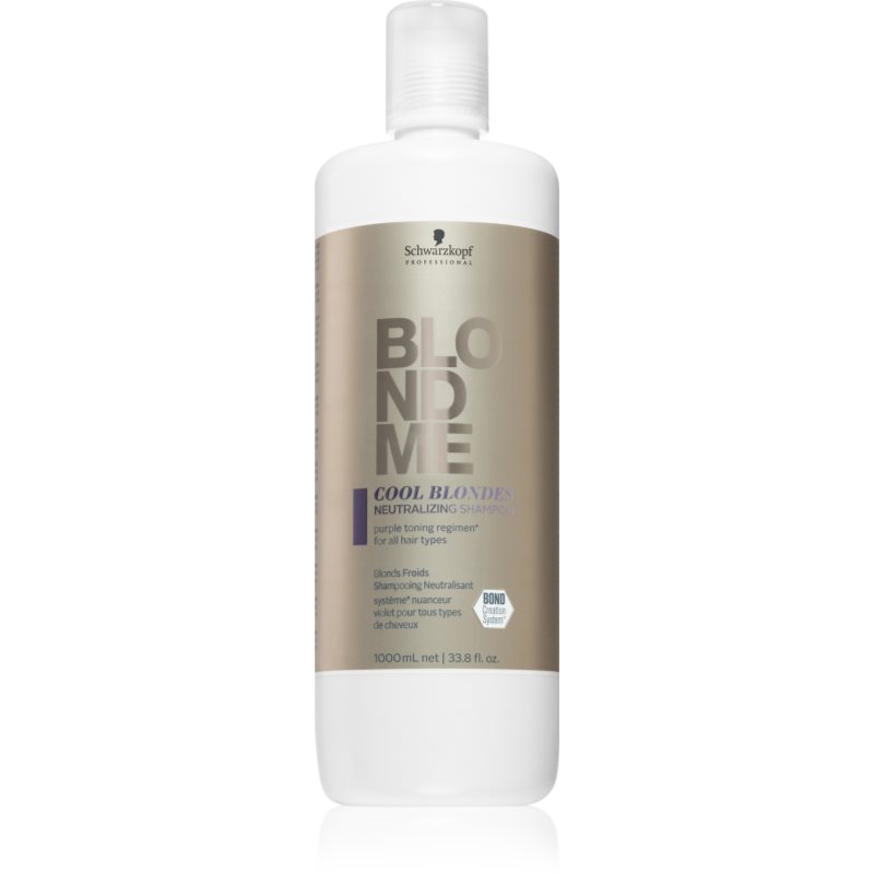 Schwarzkopf Professional Blondme Cool Blondes sampon a sárga tónusok neutralizálására a szőke és melírozott hajra 1000 ml-Ár
