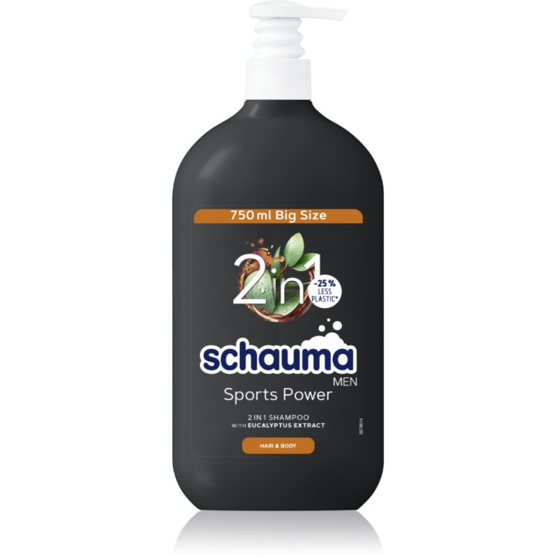 Schwarzkopf Schauma MEN tusfürdő gél és sampon 2 in 1 uraknak Sports Power 750 ml-Ár
