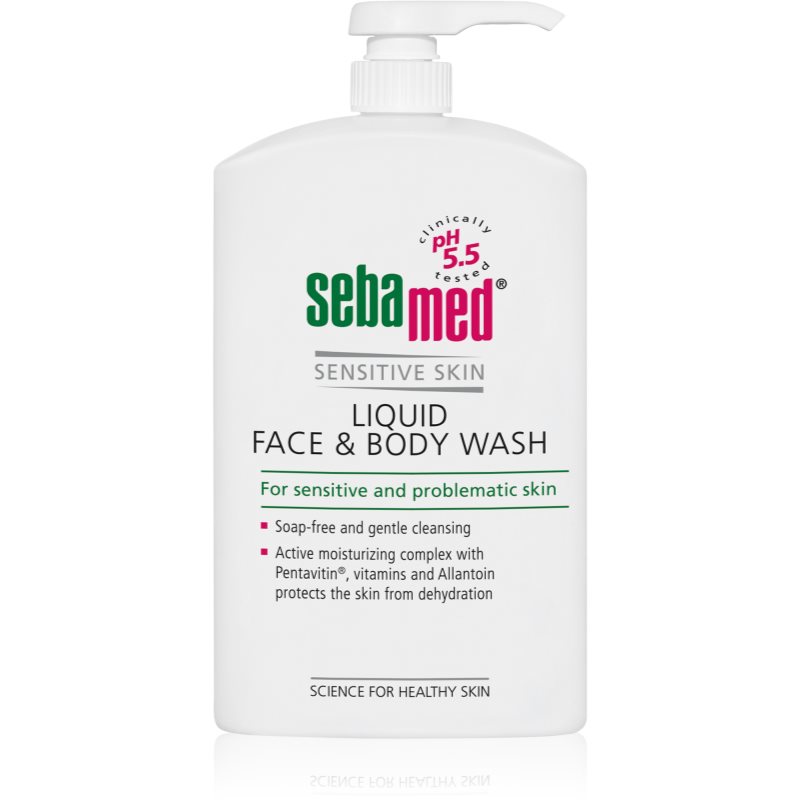 Sebamed Face & Body Wash Sensitive Skin Gyengéd tisztító emulzió arcra és testre az érzékeny bőrre 1000 ml-Ár