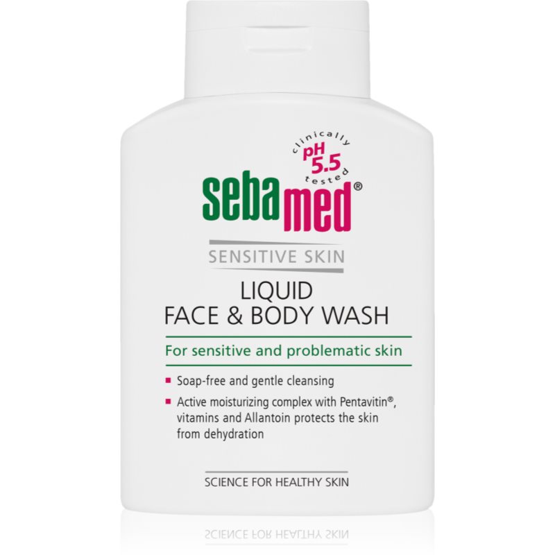 Sebamed Face & Body Wash Sensitive Skin Gyengéd tisztító emulzió arcra és testre az érzékeny bőrre 200 ml-Eredeti