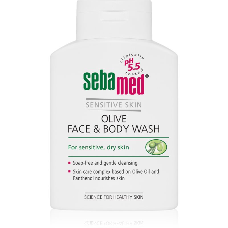 Sebamed Wash Gyengéd tisztító emulzió arcra és testre olívaolajjal 200 ml-Eredeti