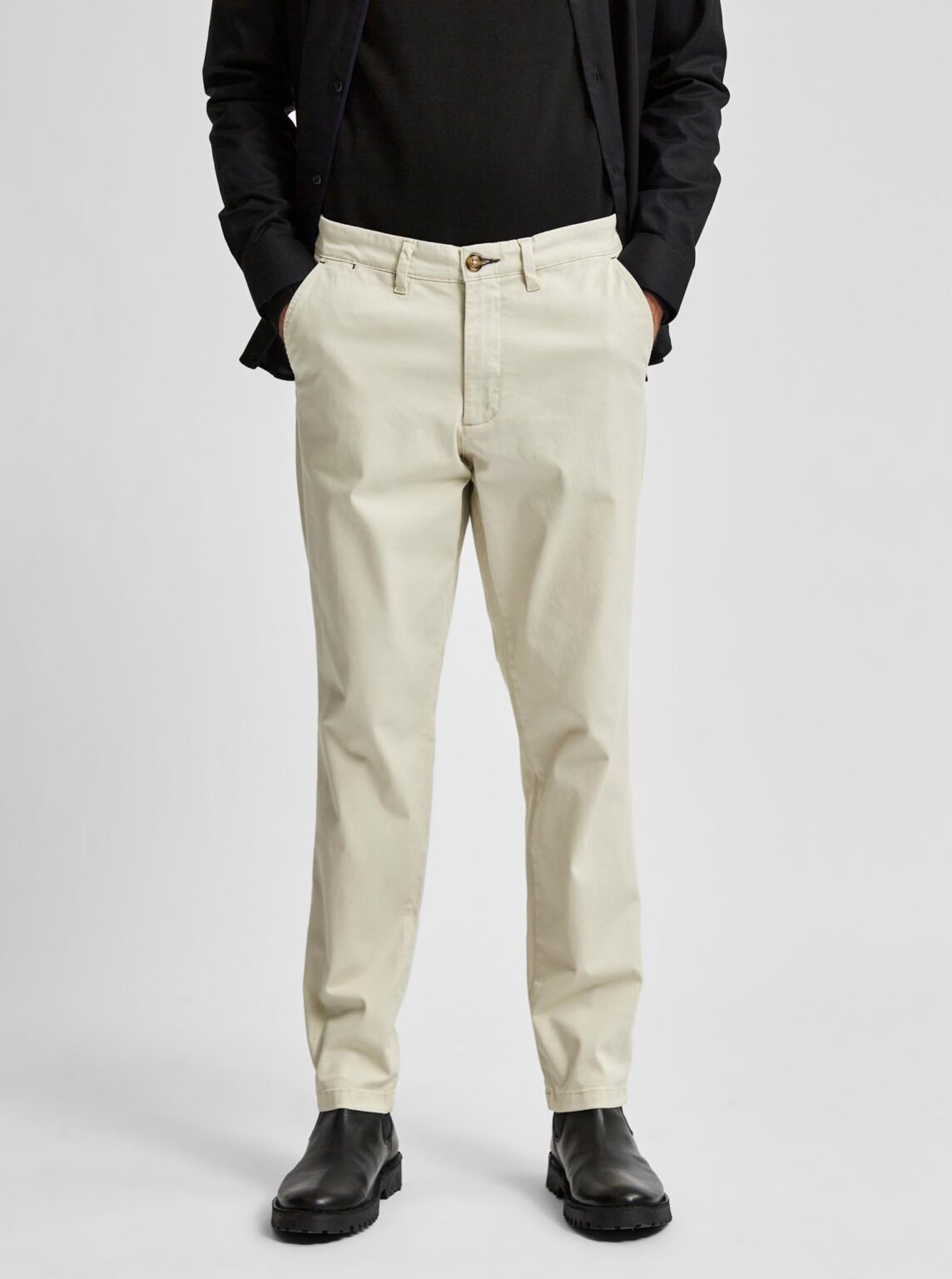 Selected Homme Miles Cream Chino Pants - Men
