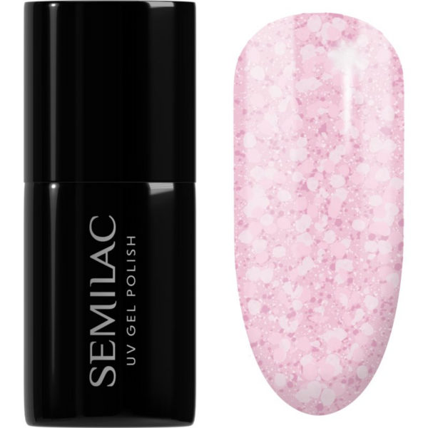 Semilac UV Hybrid Crushed_ICE gél körömlakk UV / LED-es lámpákhoz árnyalat 491 Strawberry Ice 7 ml-ár