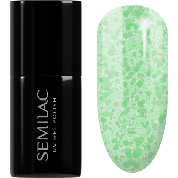 Semilac UV Hybrid Crushed_ICE gél körömlakk UV / LED-es lámpákhoz árnyalat 494 Frozen Pistachios 7 ml-ár