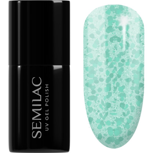 Semilac UV Hybrid Crushed_ICE gél körömlakk UV / LED-es lámpákhoz árnyalat 495 Mint Glacier 7 ml-ár