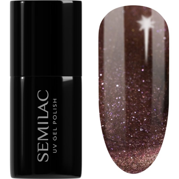 Semilac UV Hybrid Galaxy Flash gél körömlakk UV / LED-es lámpákhoz árnyalat 823 Meta Rose 7 ml-ár
