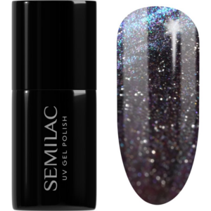 Semilac UV Hybrid Galaxy Flash gél körömlakk UV / LED-es lámpákhoz árnyalat 828 Grey Holo 7 ml-ár