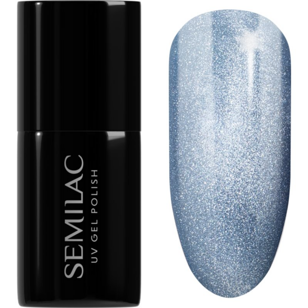 Semilac UV Hybrid Gloss GALA gél körömlakk UV / LED-es lámpákhoz árnyalat 665 Blueberry Gloss 7 ml-ár