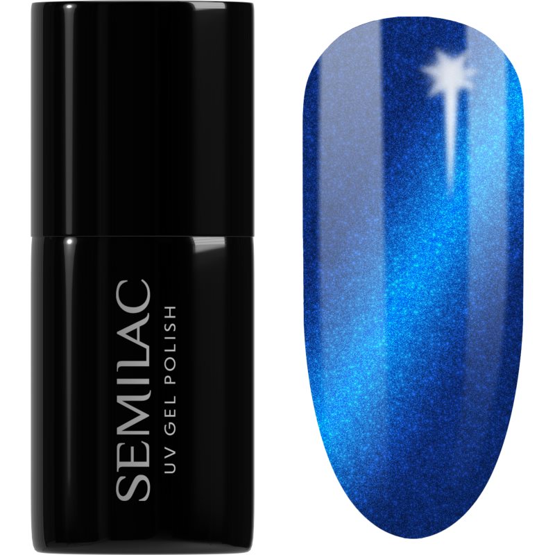 Semilac UV Hybrid Silk Effect gél körömlakk UV / LED-es lámpákhoz árnyalat 466 Blue Silk Pyjamas 7 ml-ár