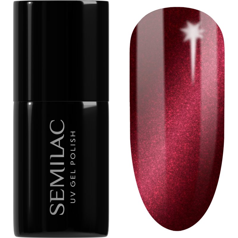 Semilac UV Hybrid Silk Effect gél körömlakk UV / LED-es lámpákhoz árnyalat 467 Red Candle Flash 7 ml-ár