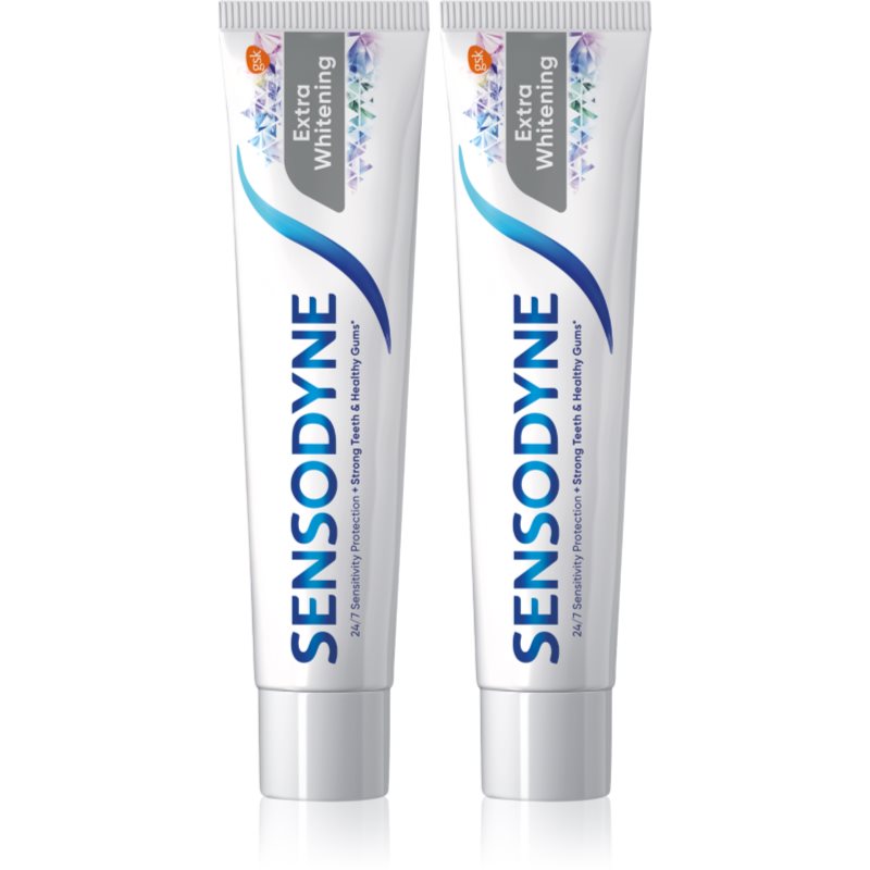 Sensodyne Extra Whitening fogfehérítő paszta fluoriddal érzékeny fogakra 2x75 ml-Eredeti