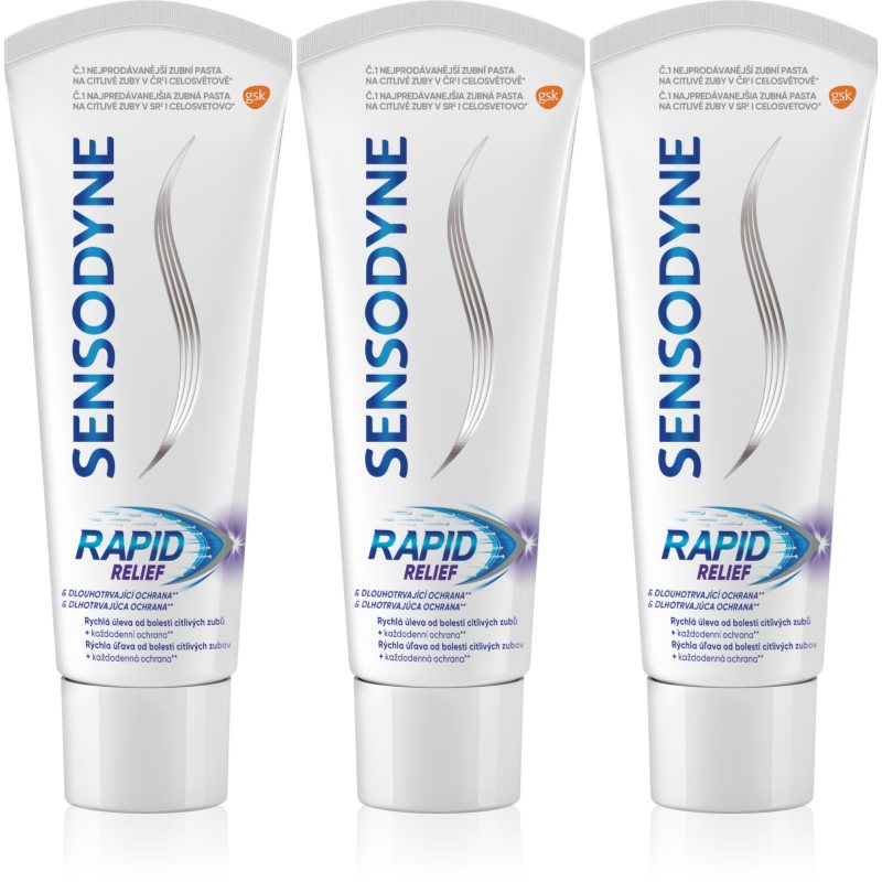 Sensodyne Rapid fluoridos fogkrém érzékeny fogakra 3x75 ml-Ár
