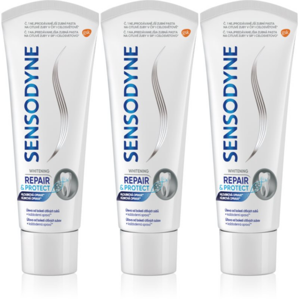 Sensodyne Repair & Protect Whitening fehérítő fogkrém érzékeny fogakra 3x75 ml-Eredeti