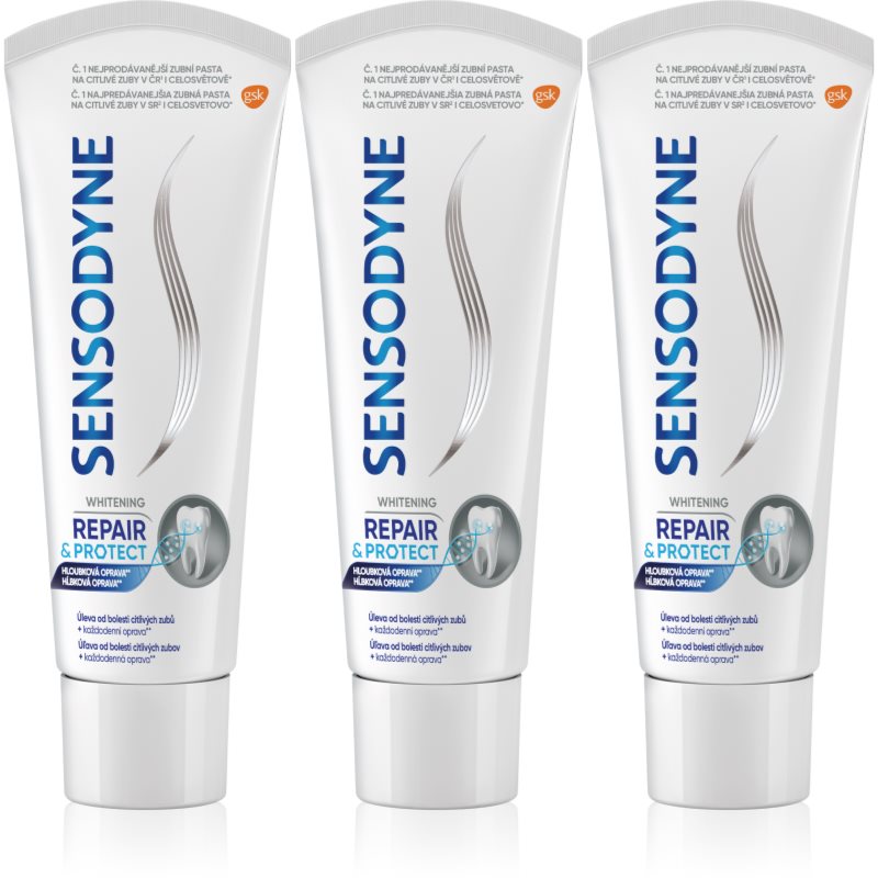 Sensodyne Repair & Protect Whitening fehérítő fogkrém érzékeny fogakra 3x75 ml-Eredeti
