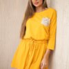Sequin Pocket Mustard Dress