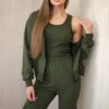 Set 3in1 sweatshirt + top + khaki pants