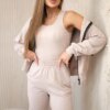Set 3in1 sweatshirt + top + trousers light beige
