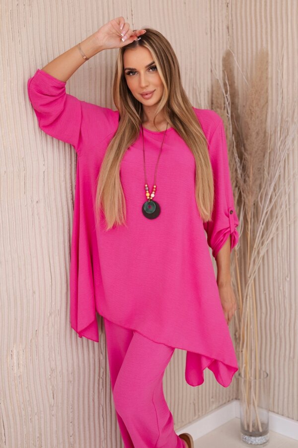 Set blouse + trousers with pendant pink color