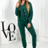 Set of 3in1 sweatshirt with press studs + top + green pants