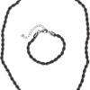 Set of Charon necklace and bracelet made of gunmetal