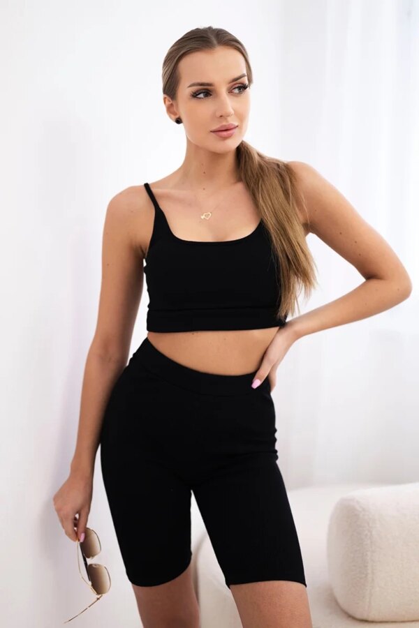 Set of black high-waisted trousers