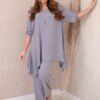 Set of blouse + trousers with pendant gray color