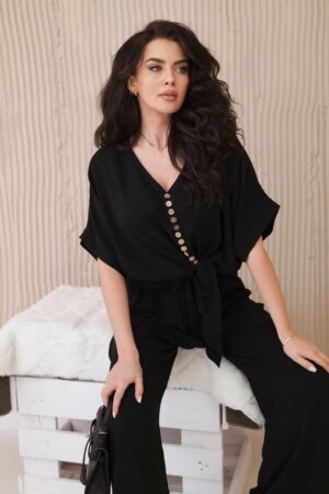 Set of blouse with black pants