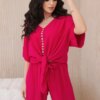 Set of blouse with fuchsia-colored trousers