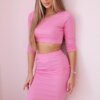 Set of blouses with a light pink skirt