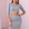 Set of blouses with a skirt in gray color