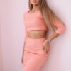 Set of blouses with apricot skirt