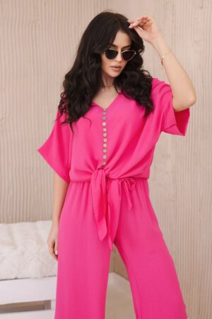 Set of blouses with pink trousers
