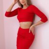 Set of blouses with red skirt