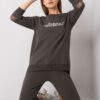 Set of dark khaki sweatshirt with appliqué