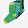 Set of five pairs of children's socks in blue and green name it Vagn - Girls