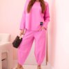 Set of new punto sweatshirt pants in light pink color