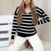 Set of sweaters Striped sweatshirt + Trousers ecru